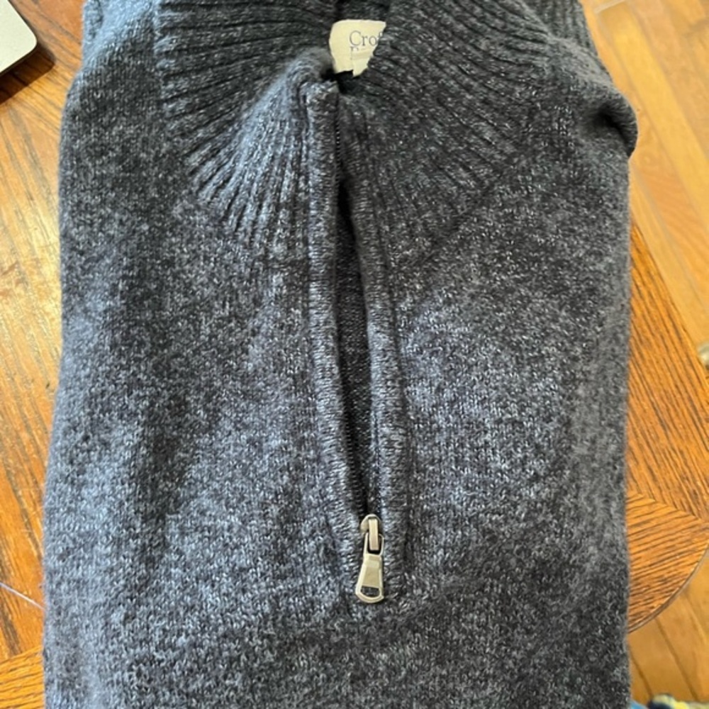Croft & Barrow Men's Gray Knit Pullover Sweater XL Mock Neck Long Sleeve